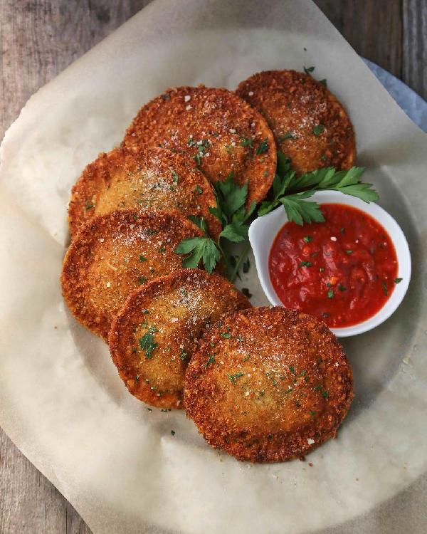 Fried Grouse Ravioli